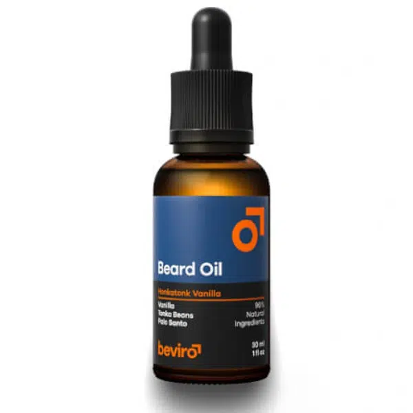 Beviro Pečující olej na vousy s vůní vanilky, palo santo a tonkových bobů (Beard Oil) 30 ml