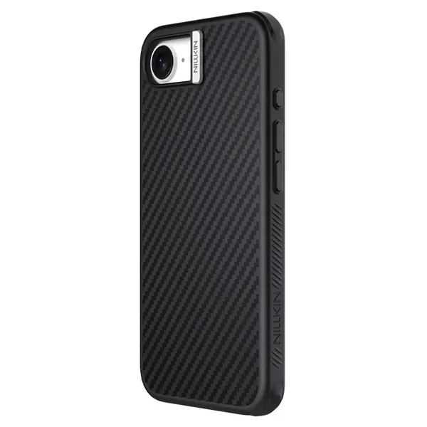 Zadní kryt Nillkin Synthetic Fiber PRO Magnetic pro Apple iPhone 16e, stříbrná