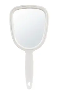 Kosmetické zrcátko s rukojetí Sibel - 10 x 21,8 cm, bílé (0130861)