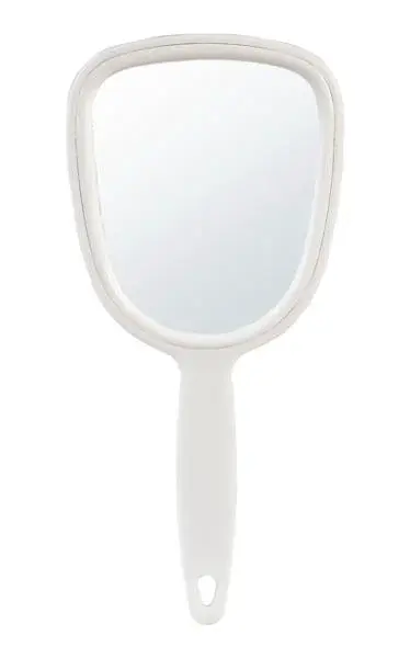 Kosmetické zrcátko s rukojetí Sibel - 10 x 21,8 cm, bílé (0130861)