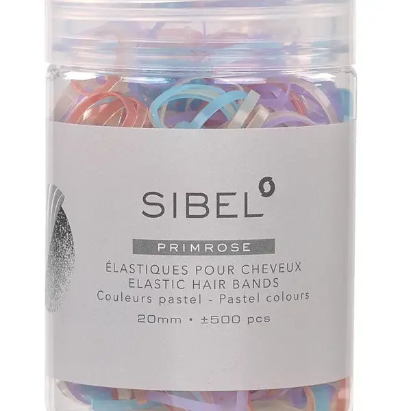 Gumičky do vlasů Sibel Primrose - 20 mm, 500 ks, pastelové (4432952) + dárek zdarma