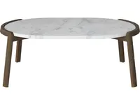 Konferenční stolek Mix 95 x 61 cm, více variant - Bolia Varianta: Grey/white marble | Dark oiled oak, Solid | v. 35 cm