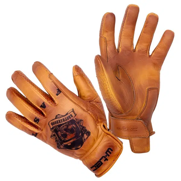 Letní kožené moto rukavice W-TEC Gatorrano hnědá L