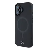 Zadní kryt Mercedes Smooth Leather MagSafe pro Apple iPhone 16 Plus, černá