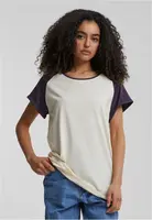 Women's T-shirt Contrast Raglan cream/purple