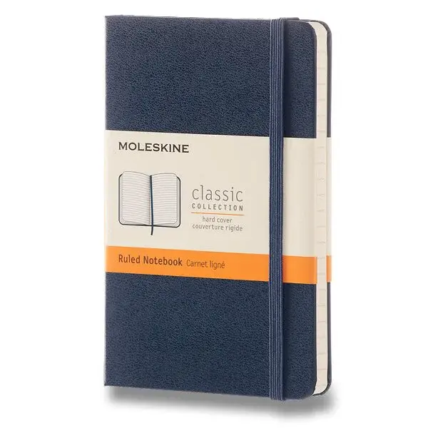 Zápisník Moleskine - tvrdé desky, S, linkovaný - modrý
