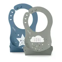 Silikonový bryndák, modrá/zelená