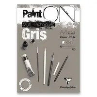 Blok Clairefontaine Paint'ON Grey - A4, 30 listů, 250 g