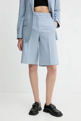 Kraťasy Remain dámské, modrá barva, high waist, 502568831