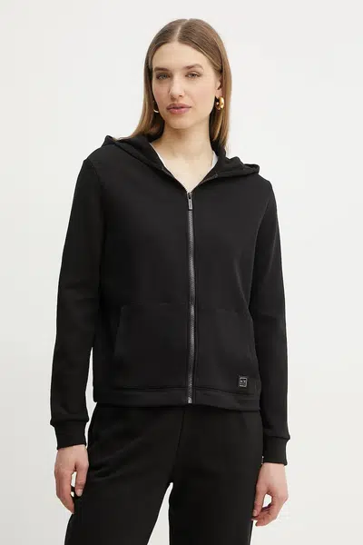 Mikina Armani Exchange dámská, černá barva, s kapucí, hladká, XW000088 AF10172