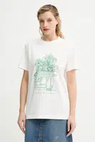 Bavlněné tričko A.P.C. t-shirt magasin bílá barva, COGCK.M26449