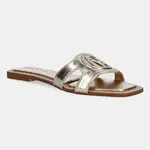 Pantofle Pepe Jeans FRIDA LOG dámské, zlatá barva, PLS90695