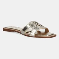 Pantofle Pepe Jeans FRIDA LOG dámské, zlatá barva, PLS90695