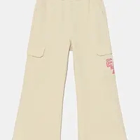 Dětské tepláky EA7 Emporio Armani béžová barva, hladké, 7G000051 AF13135