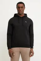 Bavlněná mikina Puma pánská, černá barva, s kapucí, hladká, 684728
