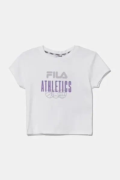 Dětské bavlněné tričko Fila ISNY bílá barva, FAT0635