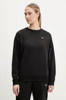 Bavlněná mikina Puma dámská, černá barva, hladká, 685017