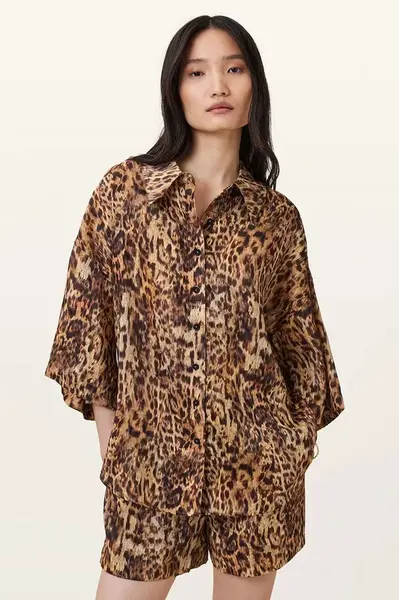 Lněná košile AllSaints CHARLI dámská, více barev, relaxed, s klasickým límcem, W061PC