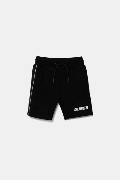 Dětské kraťasy Guess černá barva, nastavitelný pas, L5GD19 KB3P2