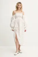 Lněné šaty The Sleeper bílá barva, maxi, ATDR01F015R