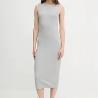 Šaty Calvin Klein Jeans šedá barva, midi, přiléhavé, LV047C240G