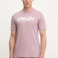 Bavlněné tričko Oakley MARK II pánské, růžová barva, s potiskem, FOA404011