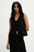 Bavlněná halenka Answear.LAB dámská, černá barva, hladká