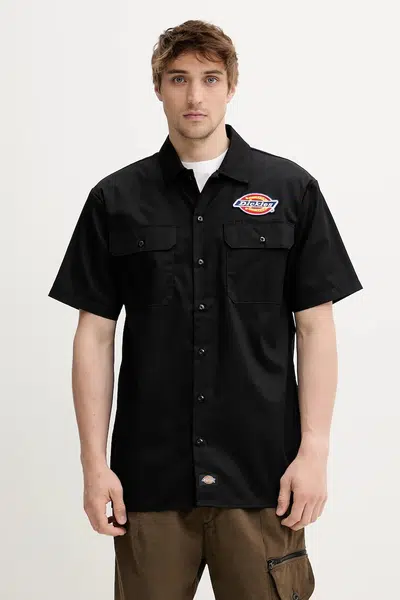 Košile Dickies pánská, černá barva, relaxed, s klasickým límcem, DK0A4XRRBLK1