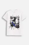 Bavlněné tričko Coccodrillo bílá barva, s potiskem, IN THE SUN BOY JUNIOR