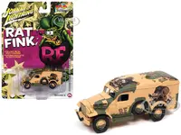 Dodge WC54 Ambulance Desert Camouflage "Rat Fink" "Pop Culture" 2024 Release 2 1/64 Diecast Model Car by Johnny Lightning
