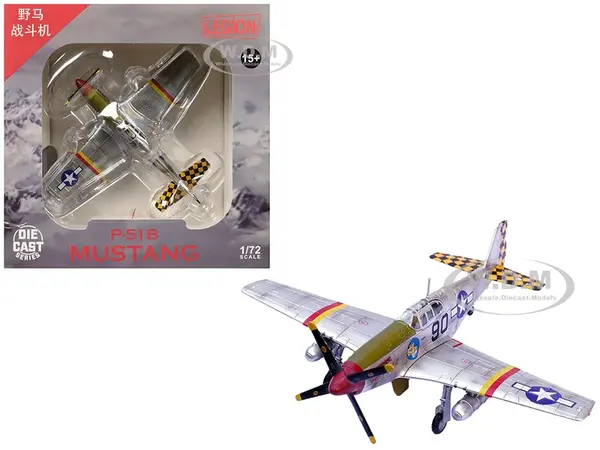 North American P-51B Mustang Aircraft "Sweet Clara II 319th Fighter Squadron 325th Fighter Group" (1944) United States Army Air Forces 1/72 Diecast M