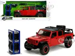 2020 Jeep Gladiator Rubicon Pickup Truck Red with Black Top and Extra Wheels "Just Trucks" Series 1/24 Diecast Model Car by Jada