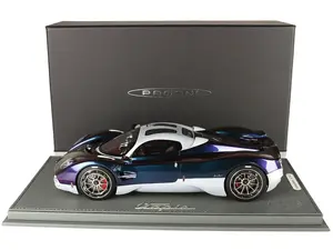 Pagani Utopia Chameleon Metallic and Silver Metallic with DISPLAY CASE Limited Edition to 48 pieces Worldwide 1/18 Model Car by BBR