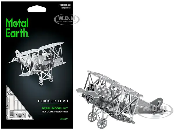 Model Kit Fokker D-VII Fighter Aircraft "Imperial German Army" (Easy Difficulty) Steel Model by Metal Earth