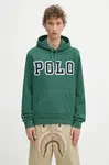 Mikina Polo Ralph Lauren Pohoodm2 Long Sleeve pánská, zelená barva, s kapucí, s aplikací, 710972664