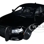 2016 Dodge Charger Pursuit Police Interceptor Black Unmarked "Police Pursuit" Series 1/24 Diecast Model Car by Welly
