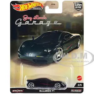 McLaren F1 Black with Red Stripes "Jay Lenos Garage" Diecast Model Car by Hot Wheels