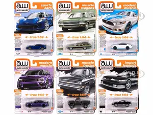 Auto World Premium 2024 Set B of 6 pieces Release 3 1/64 Diecast Model Cars by Auto World