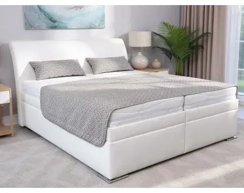 Posteľ Dezra 180x200 cm, biela ekokoža%