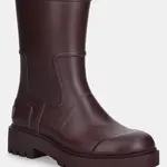 Holínky Calvin Klein MID RAINBOOT RUBBER dámské, vínová barva, YW0YW02004