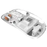 M033 Transparent Wireless Mouse 3 Connection Modes 800/1200/1600 DPI Mute Axis Colorful Breathing Light Effect - White