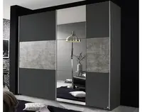 Šatníková skriňa Prenzlau, 218 cm,tmavá sivá / sivý betón%