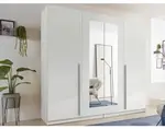 Šatníková skriňa so zrkadlom Cano, 228 cm, biela%