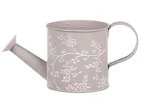 Obal na kvetináč tvar krhla, šedý s bielymi ružami%