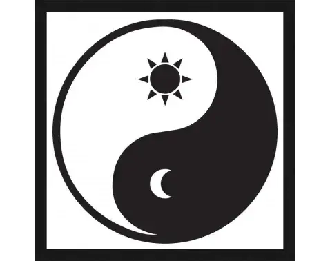 Rámovaný obraz Jin a jang (deň a noc), 30x30 cm%