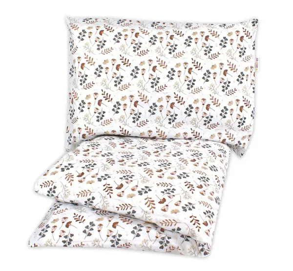 2-dielne bavlnené obliečky - Lúka,béžová/hnedá, 140x200/70x90cm