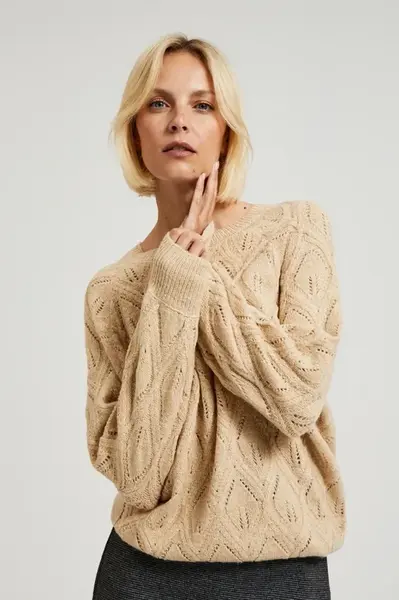 Marisse Women's Sweater Z-Sw-4503 Beige Mel