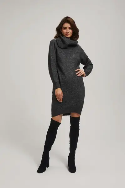 Marisse Graphite Turtleneck Sweater Dress