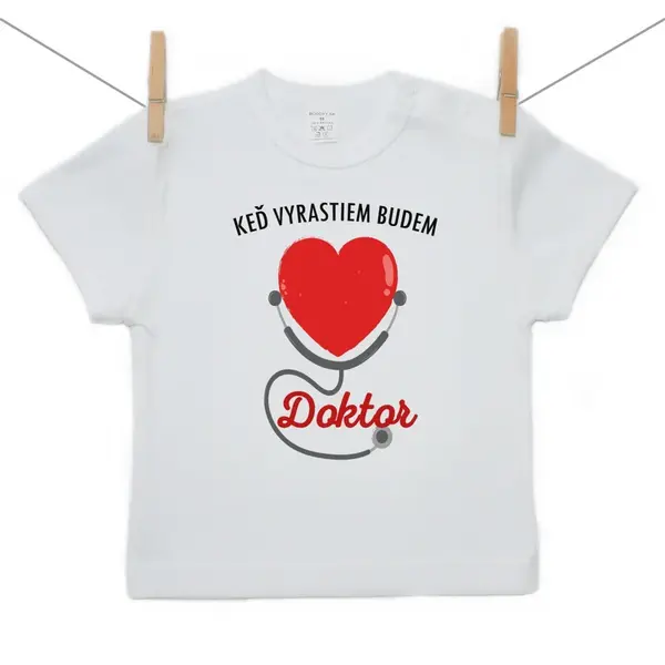 Boodyy Tričko s krátkym rukávom Keď vyrastiem budem doktor 68 (3-6 mesiacov)