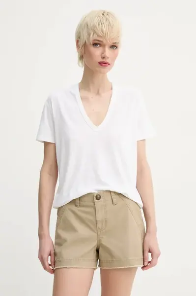 Tričko s příměsí lnu ZADIG&VOLTAIRE béžová barva, JWTS02726